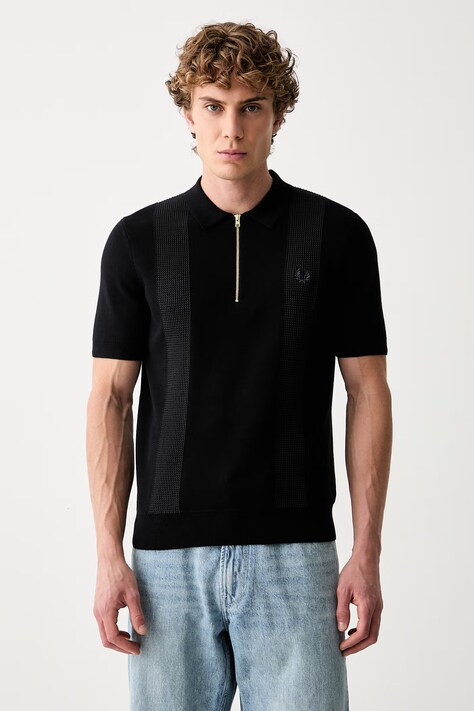 Fred Perry polo męskie z bawełną czarne K2310