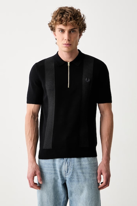 Fred Perry polo męskie z bawełną czarne K2310