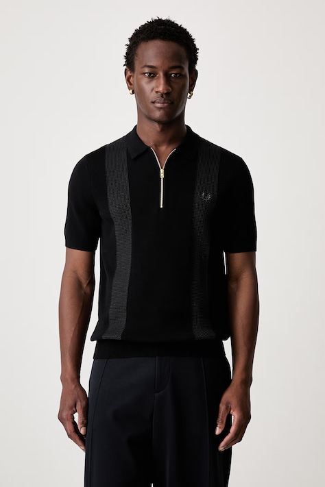 Fred Perry поло з бавовною чоловіче чорне K2310