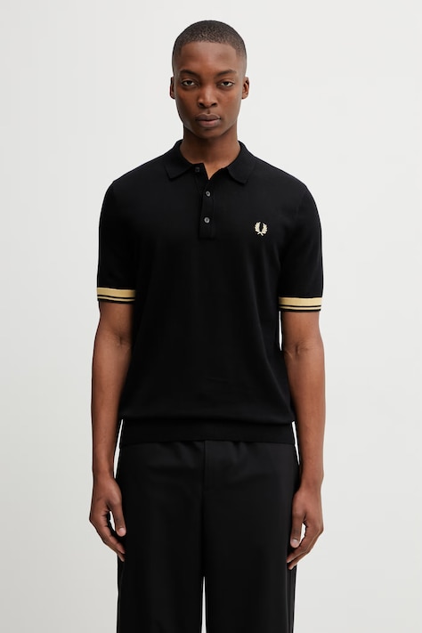 Fred Perry polo bawełniane męski kolor czarny gładki K2323