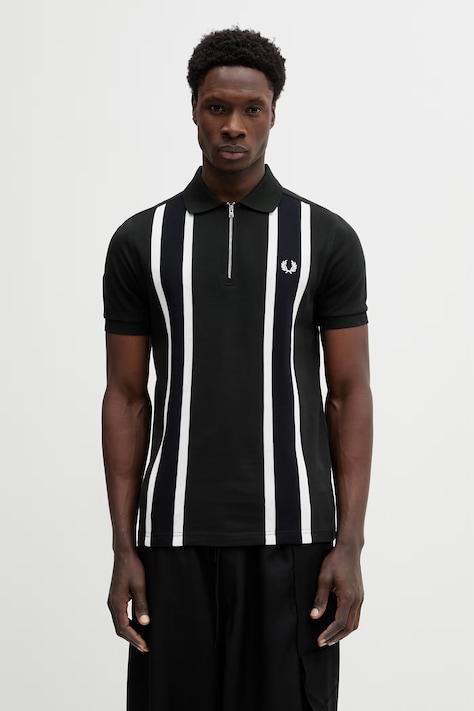 Fred Perry polo bawełniane męski kolor zielony wzorzysty M2420