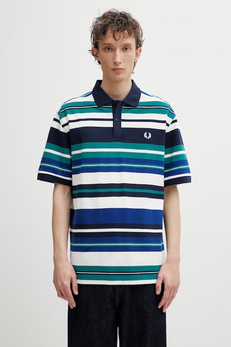 Fred Perry polo męskie bawełniane turkusowe M2423