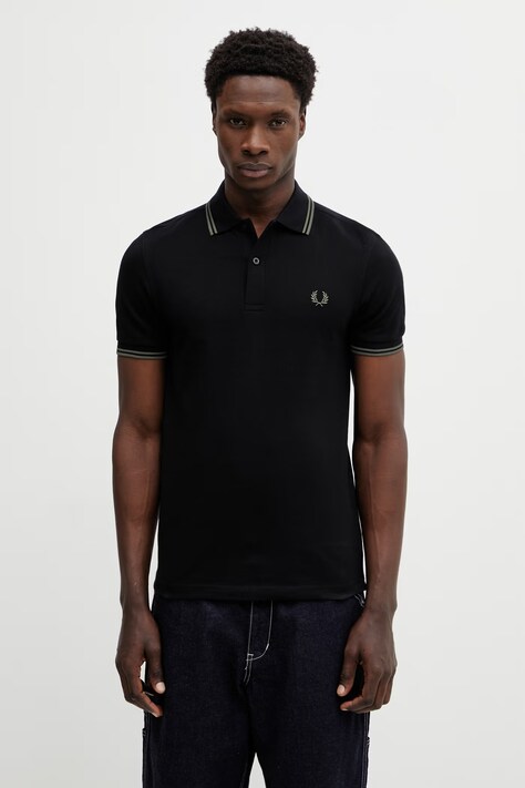 Fred Perry polo bawełniane męski kolor czarny gładki M3600.T44
