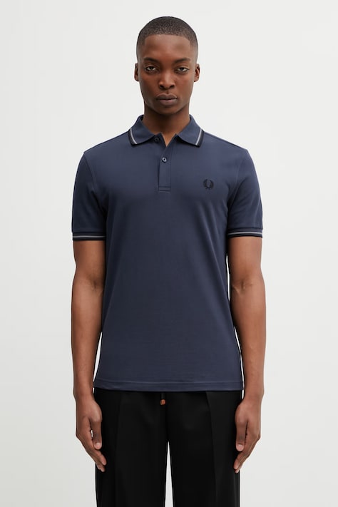 Bavlněné polo tričko Fred Perry pánské, tmavomodrá barva, M3600.01B