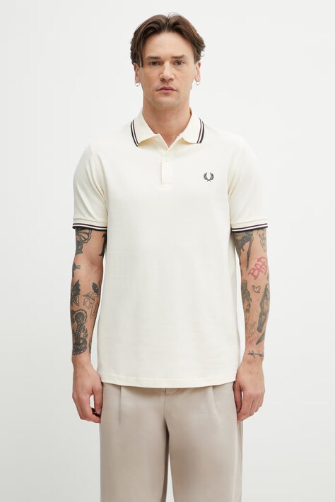 Fred Perry férfi pamut póló bézs M3600.84A