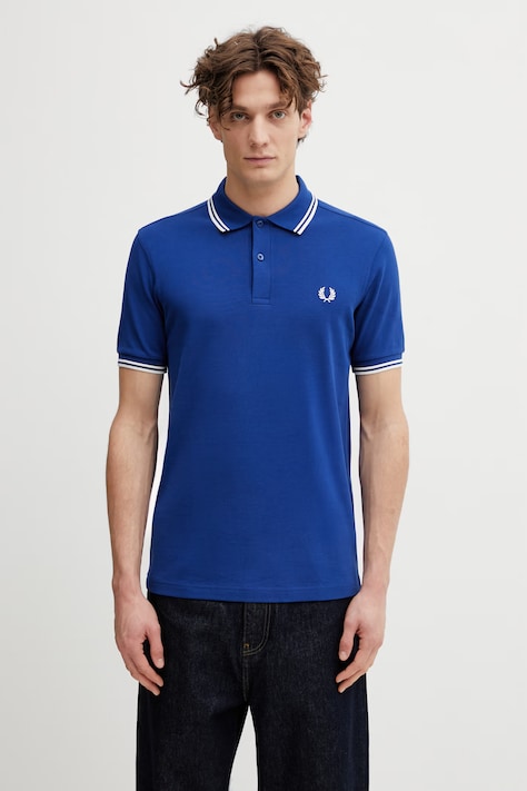 Fred Perry polo bawełniane męski kolor niebieski gładki M3600.99A