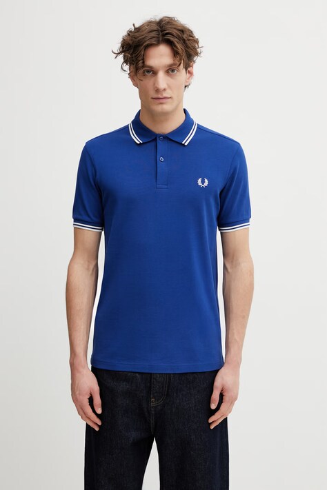 Bavlnené polo tričko Fred Perry modrá farba, jednofarebné, M3600.99A