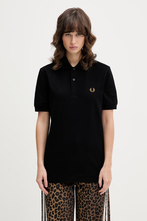Fred Perry polo bawełniane męski kolor czarny gładki M6000.N60