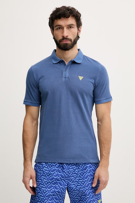 Guess polo tričko pánske bavlnené tmavomodré F6GP03 K9WF1