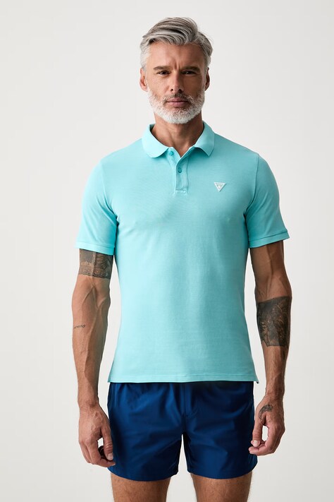 Guess polo męskie bawełniane niebieskie F6GP03 K9WF1