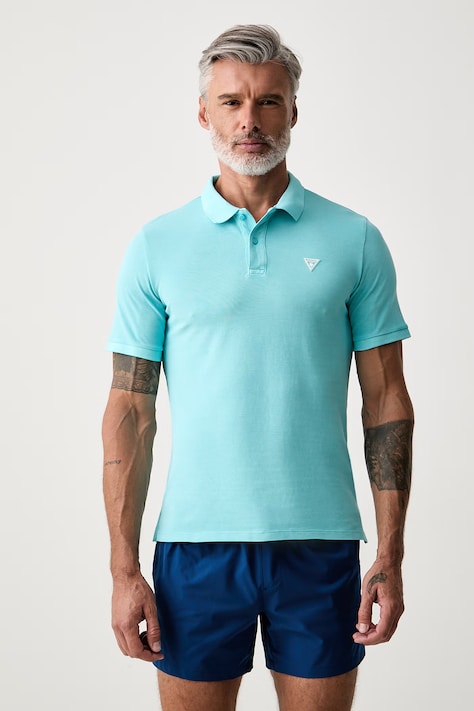 Guess polo majica za muškarce od pamuka plava F6GP03 K9WF1