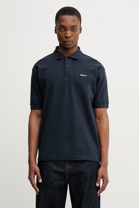 Barbour MML1469NY91 polo męskie bawełniane granatowe Hexham OS