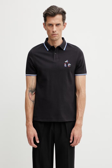 Barbour x Paul Smith Lure polo in cotone da uomo blu navy MML1555NY74