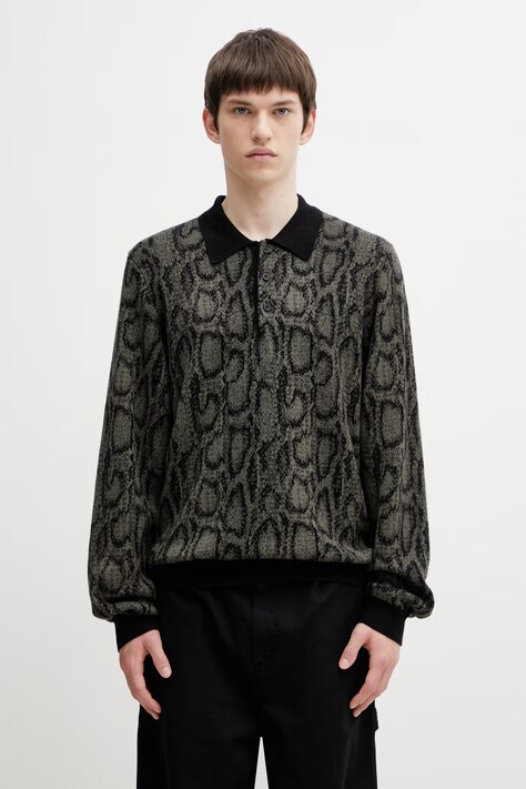 Carhartt WIP L/S Snake Polo sweater Men's green I036170.3QLXX