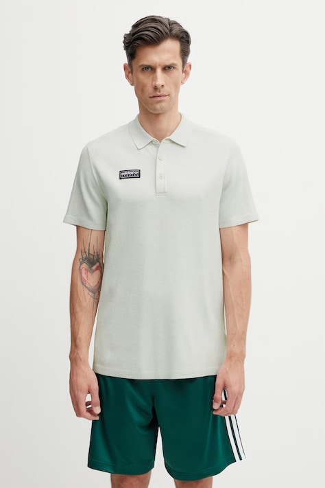 Adidas Originals x SPZL úpletové polo tričko s viskózou pánske béžové KF6808