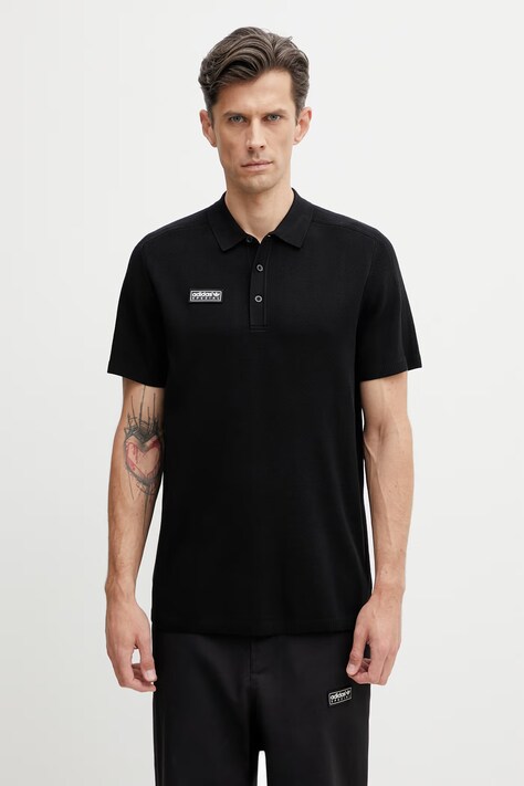 adidas Originals x SPZL polo maglione con viscosa da uomo nero KF6812