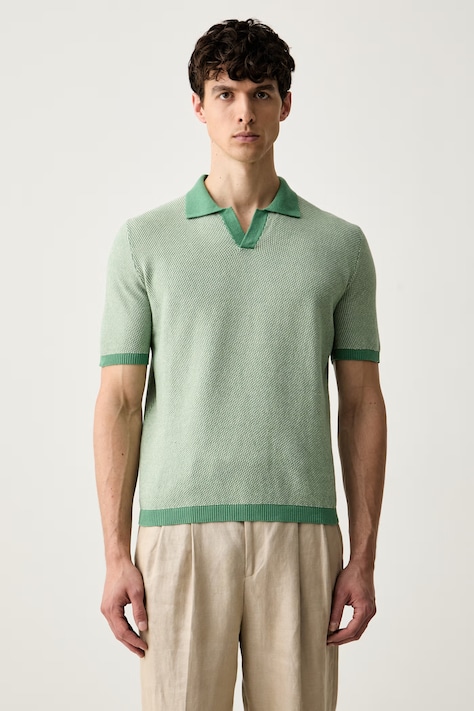 United Colors of Benetton πόλο ανδρικό βαμβακερό πράσινο 10NJK301X