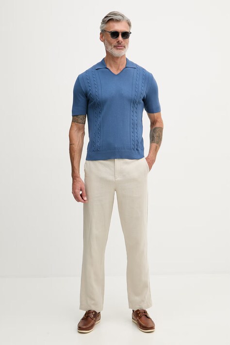 United Colors of Benetton polo męskie z bawełną granatowe 1D7ZU301U