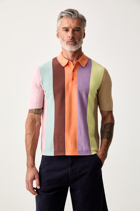 United Colors of Benetton polo swetrowe męskie bawełniane pomarańczowe 1MQPU301W