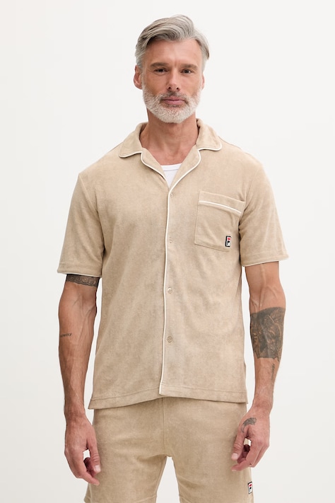 Fila koszula męska bawełniana EMPOLI beżowa FAM1179