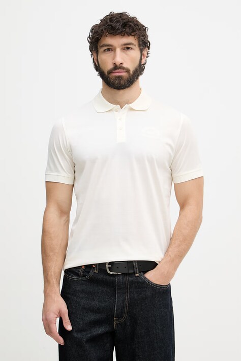 Karl Lagerfeld polo męskie bawełniane beżowe 562200.745400