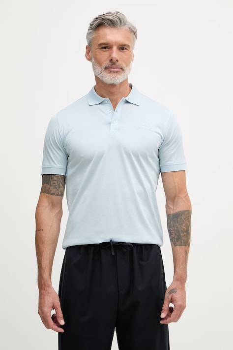 Karl Lagerfeld polo pánské bavlněné modré 562200.745400