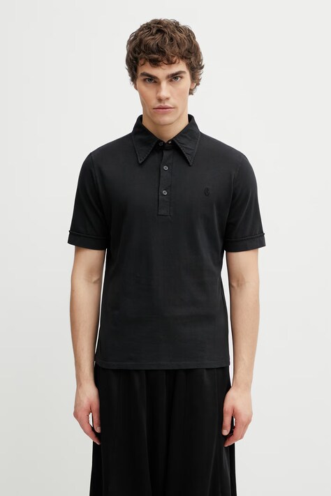 MM6 Maison Margiela polo bawełniane męskie czarne SH2GL0011.M20108