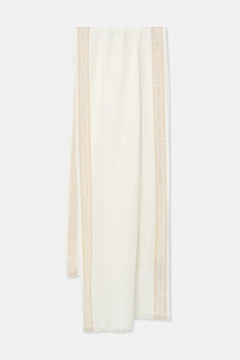 Weekend Max Mara szal z dodatkiem wełny ABALDI damski kolor beżowy 2615541074600