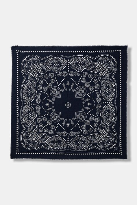 Weekend Max Mara chusta z dodatkiem wełny AEDUCATA damska kolor granatowy wzorzysta 2615541134600