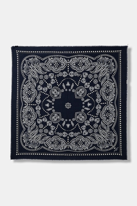 Weekend Max Mara chusta z dodatkiem wełny AEDUCATA damska kolor granatowy wzorzysta 2615541134600