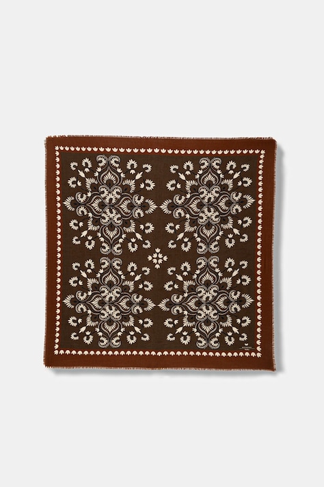 Weekend Max Mara chusta z dodatkiem wełny AEDUCATA damska kolor brązowy wzorzysta 2615541134600