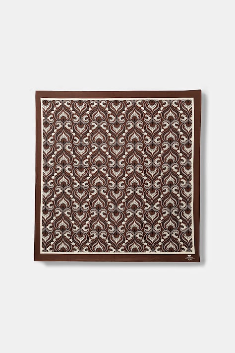 Weekend Max Mara chusta jedwabna AONESTO damska kolor brązowy wzorzysta 2615541144600