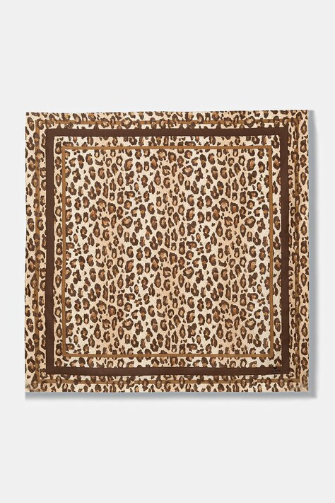 Weekend Max Mara chusta jedwabna AONESTONEW kolor brązowy wzorzysta 2615541164600