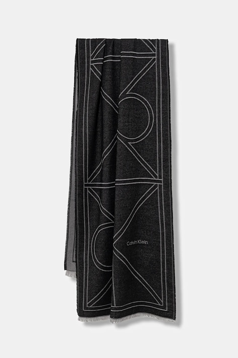 Šal Calvin Klein boja: crna, s uzorkom, LV04F8074G