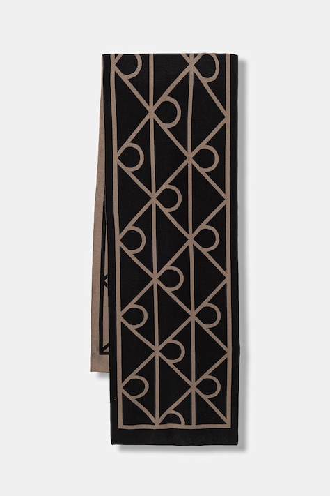 Šála Calvin Klein dámská, černá barva, vzorovaná, LV04F8076G