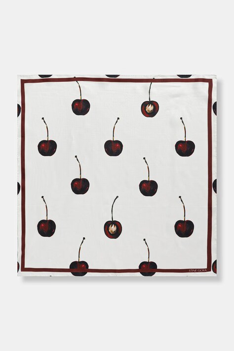 Stine Goya apaszka jedwabna damska kolor bordowy wzorzysta SG-SS26-A010-2287