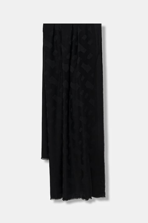 Κασκόλ με προσθήκη μαλλιού BOSS Monyque χρώμα: μαύρο, 50555434