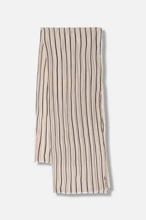 Tommy Hilfiger szal damski kolor beżowy wzorzysty AW0AW18049