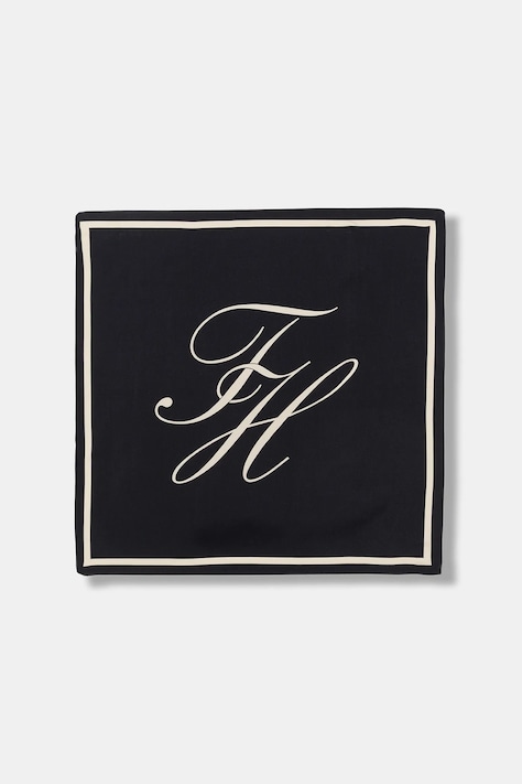 Tommy Hilfiger chusta jedwabna damska kolor granatowy z nadrukiem AW0AW18223