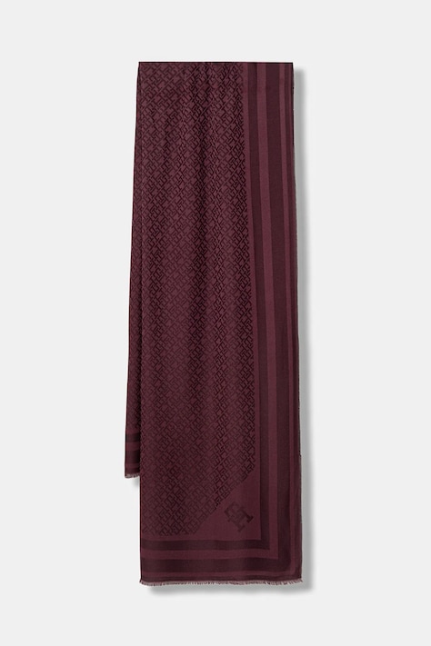 Šal Tommy Hilfiger ženski, bordo barva, AW0AW18273