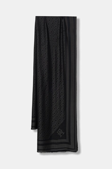 Šal Tommy Hilfiger ženski, črna barva, AW0AW18273