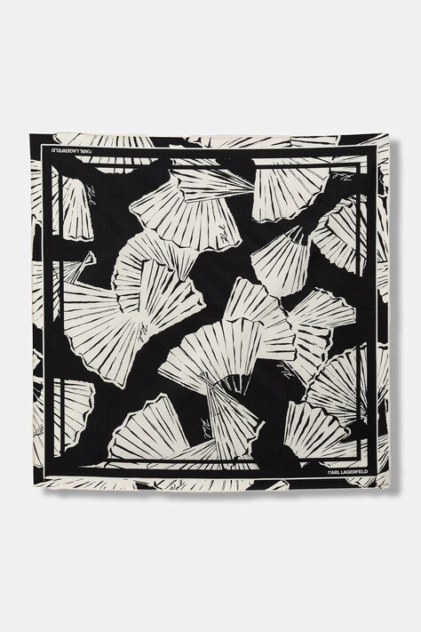 Μεταξωτό φουλάρι Karl Lagerfeld K/SIGNATURE χρώμα: μαύρο, B1W33023