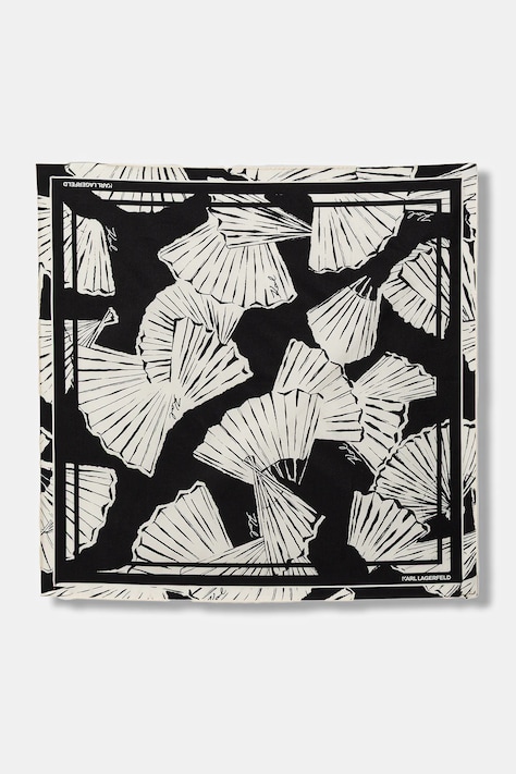 Svilena rutica Karl Lagerfeld K/SIGNATURE ženska, črna barva, B1W33023