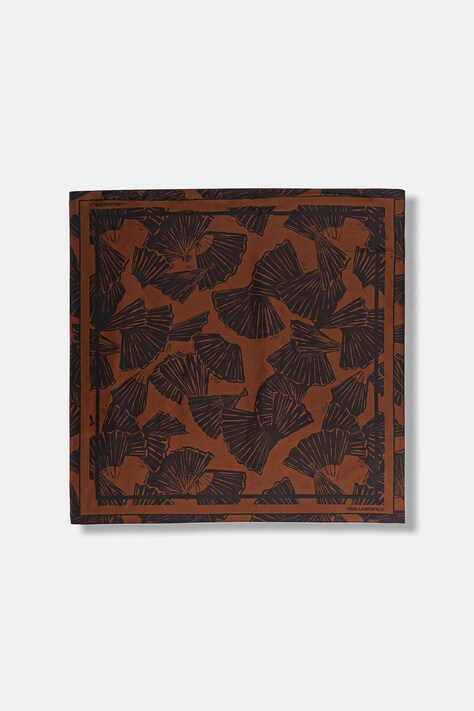 Karl Lagerfeld eșarfă de mătase K/SIGNATURE culoarea maro, cu imprimeu, B1W33024