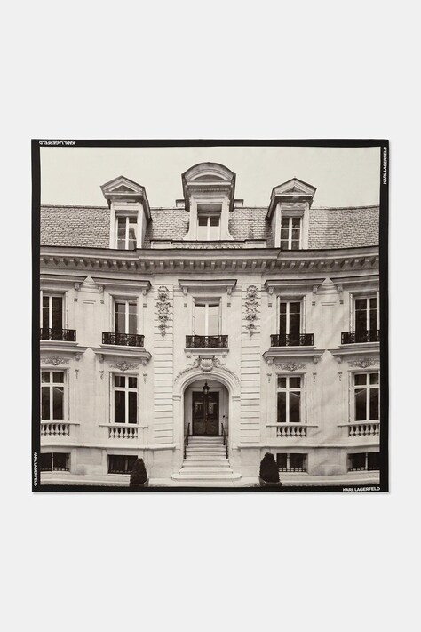 Karl Lagerfeld chusta jedwabna RSG MAISON damska kolor czarny wzorzysta A4W33138