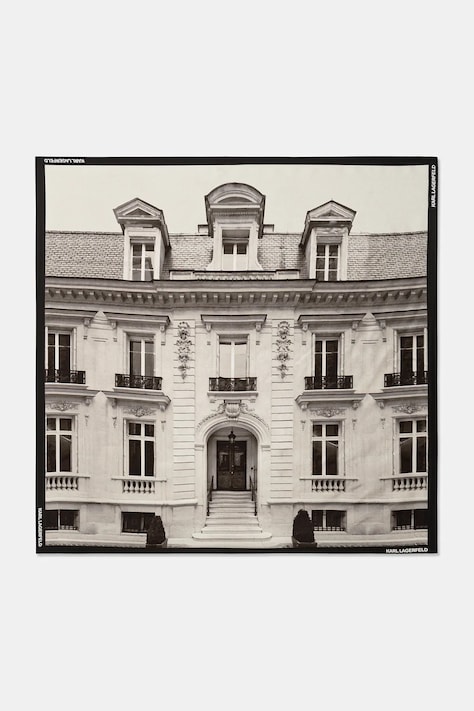 Karl Lagerfeld chusta jedwabna RSG MAISON damska kolor czarny wzorzysta A4W33138