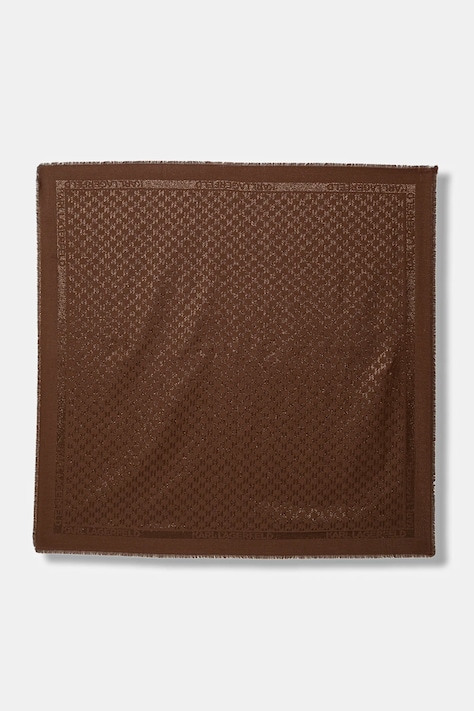 Karl Lagerfeld chusta z dodatkiem jedwabiu K/MONOGRAM damska kolor brązowy gładka B1W33026