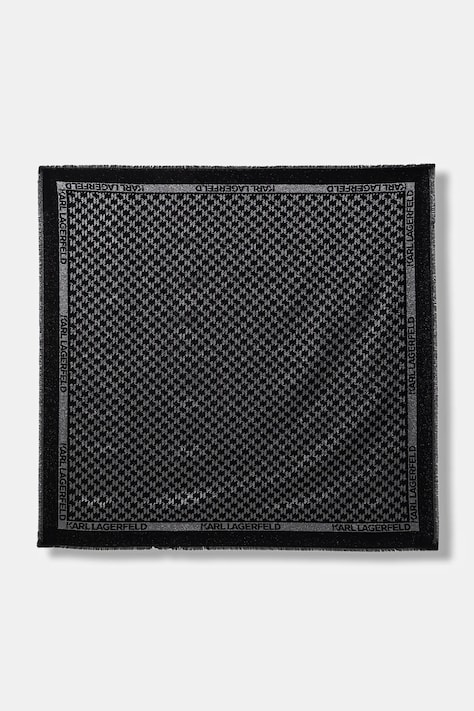 Karl Lagerfeld chusta z dodatkiem jedwabiu K/MONOGRAM damska kolor czarny gładka B1W33026