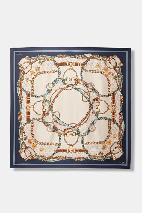 Guess chusta damska kolor granatowy wzorzysta AW5444 POL01