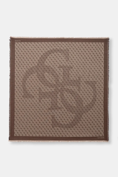Šatka Guess ECO ERICA hnedá farba, vzorovaná, AW5449 VIS03